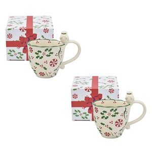 Temp-tations Special Edition Seasonal Set of 2 18-oz Ceramic Mugs w/ Gift Boxes